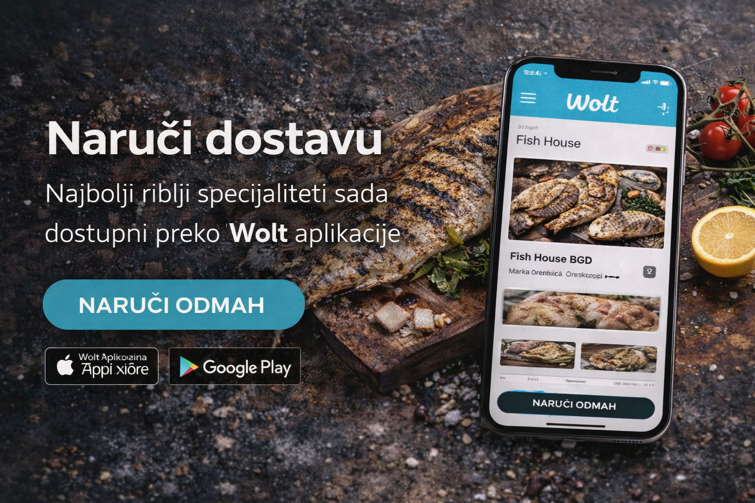 Naruči dostavu preko Wolt aplikacije